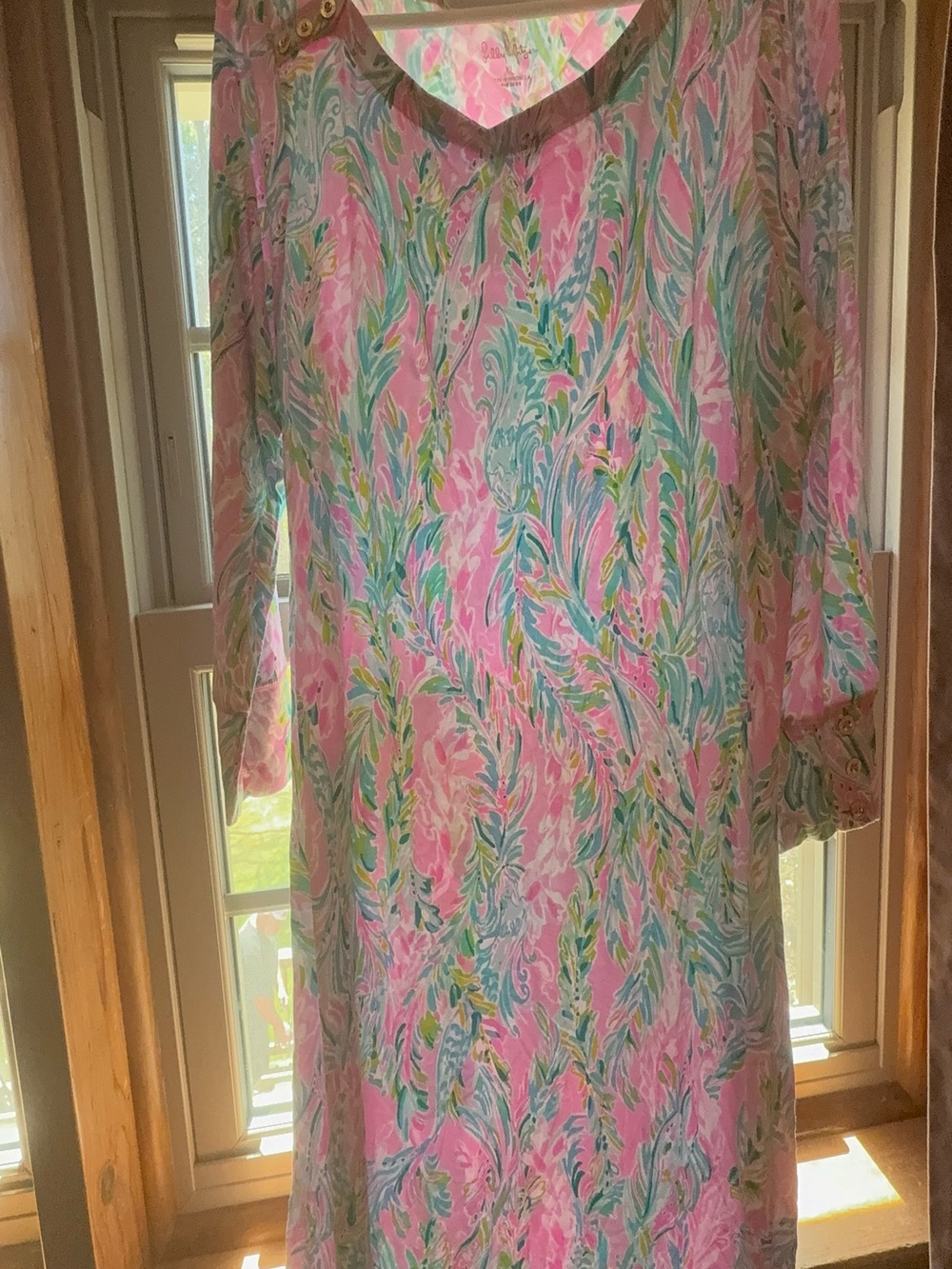 Lilly Pulitzer Pastel Pink & Aqua Tropical Dress